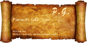 Parsch Gálos névjegykártya
